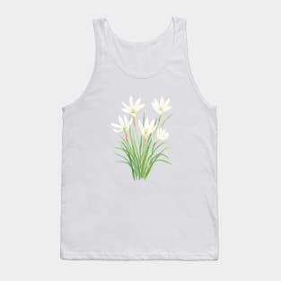 white rain lily watercolor flowers Tank Top